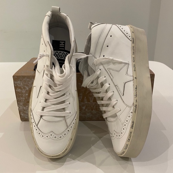 Golden Goose Hi Mid Star Sneaker White sz 38 NIB - Picture 2 of 11